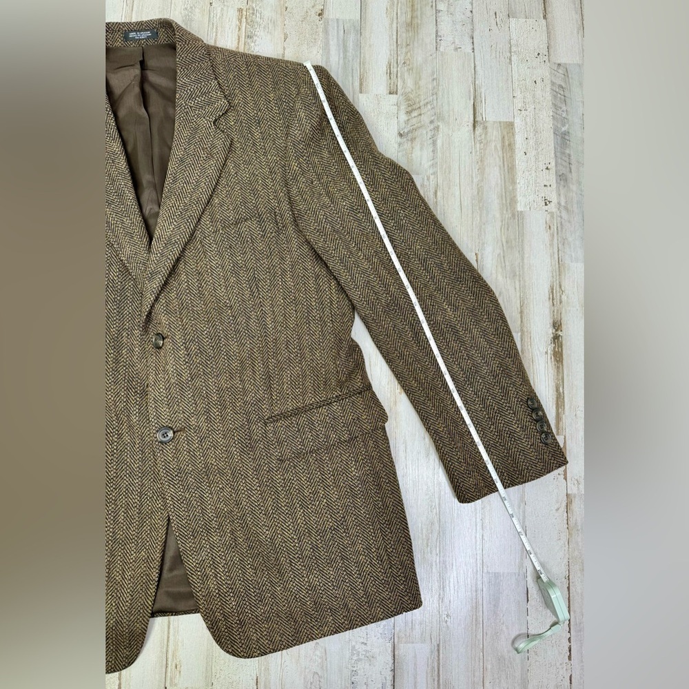 Stafford Vintage Tweed Blazer Men's 42R Classic Fit Wool & Lambswool Herringbone - Picture 2 of 12